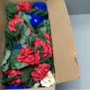 Hananona 12 Pcs Artificial Geranium Flowers for Outdoors Geranium Silk Red White Blue Flowers Outdoor UV Resistant Plants Faux Patriotic Flowers for 4th of July Home Decor (12, RedWhiteBlue)