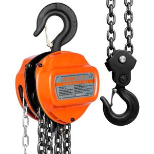 VEVOR Hand Chain Hoist, 3 Ton 6600 lbs Capacity 10 FT Come Along, G80 Galvanized Carbon Steel with Double-Pawl Brake, Auto Chain Leading & 360 Rotation Hook, for Garage Factory Dock