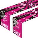 2 Pack Cheerleading Table Runner Party Supplies Sport Cheerleading Game Girl Cheer Dance Themed Table Cover Birthday Party Decorations Cheer Tablecloth-72x12 Inch