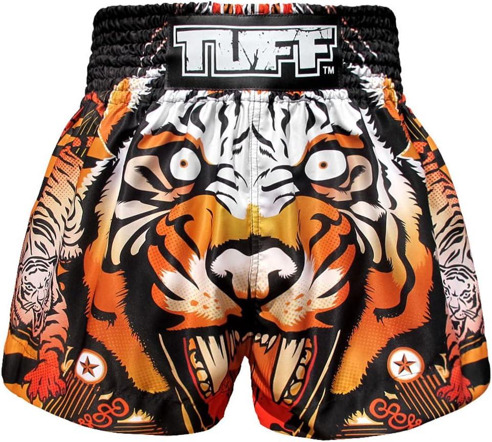 TUFF Muay Thai Boxing Shorts "Grey Roaring Tiger" (XL)