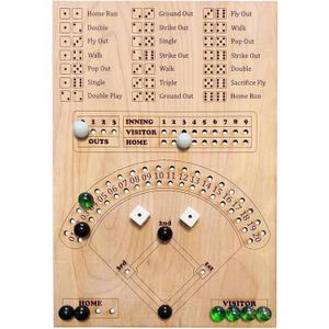 Baseball Dice Board Game for Kids Adults Gift Wooden Fun Baseball Board Game with dice for Game Nights, Parties,Holiday Gatherings