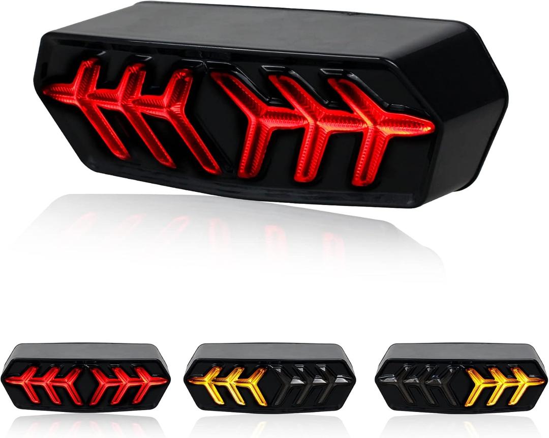 QUASCO LED Brake Tail Light with Turn Signals Motorcycle Taillight Compatible with Honda Grom MSX125 CB650F CB650R CBR650F CTX700N, Smoked Lens