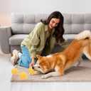 BABORUI Small Dog Toys - Interactive Ball with Cover, Keeps Puppies Busy - Electric Rolling Ball for Small/Medium Dogs (Blue)