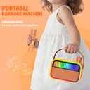 Karaoke Machine for Kids, Kids Toys for 3-12 Years Old Girls Birthday Presents, Portable Bluetooth Karaoke Speaker with 2 Microphones, Girls Gifts for Kid Party Christmas Birthday(Orange)