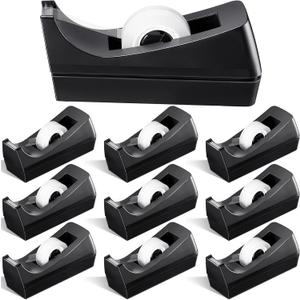 10 Pack Desktop Tape Dispenser Tape Roll Non Skid Base Tape Dispensers for Office Home School (Tape Not Included)