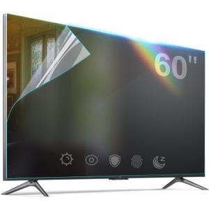 60 Inch TV Anti Glare Film, Anti Blue Light Filter, Matte Surface Anti Scratch Screen Protector for LCD TV, Reduces Reflection and Glare, 1 Count
