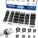 Tnisesm 80Pcs Spring Band Hose Clamps Assortment kits Silicone Vacuum Hose Pipe Clamp 7mm 9mm 10mm 11mm 14mm 15mm 16mm 18mm Low Pressure Air Clip Clamp(Black)