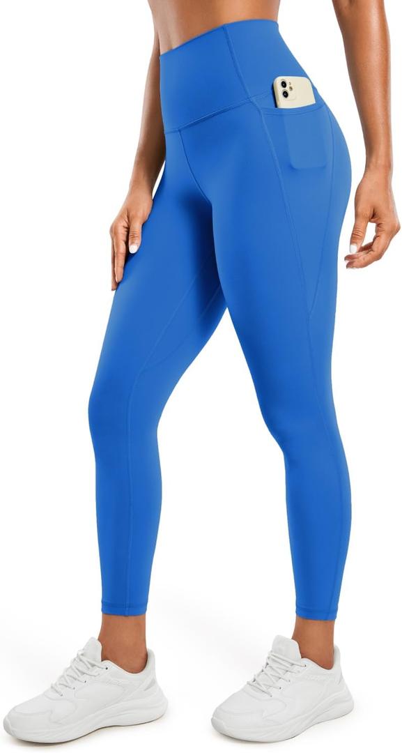 CRZ YOGA Butterluxe Workout Leggings Pockets 25'' - High Waisted Gym Womens Yoga Pants Buttery Soft (Small, Sparkle Blue)