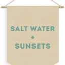 2 x XYDEG Ocean Nursery Decor, Salt Water Sunsets Beach Linen Canvas Banner, Neutral Coastal Nautical Nursery Wall Hanging Pennant Flag Banner for Kids Toddler Room Bedroom Playroom Decor, 15x11in