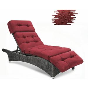 Outdoor Chaise Lounge Cushions, Waterproof Non-Slip Thickened Lounge Chair Cushion with Ties, Replacement Patio Pool Recliner Cushions for Outdoor Furniture, 74.4x21.7x4.5 Inches (Red)