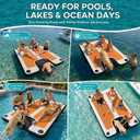 AWEMUFA 10ft x 6ft Inflatable Floating Dock with Ramp, Floating Platform Island Mat Boat Float, Large Rafts Floaties for Adult Pool Ocean Beach Lake Boat Parties