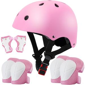 Color Gradient Adjustable Kids Bike Helmet Toddler Helmets for 3-5-8-14 Years Kids Girls Boys Youth Bicycle Helmet for Scooter Balance Bike Roller Skating Skateboard (Pink)