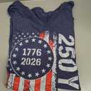4th of July V Neck Shirts for Women Casual American Flag USA Graphic Patriotic T-Shirt Memorial Tops Party Tee (Blue, XL)