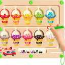 Magnetic Color and Number Maze, Montessori Toys for 2 3 4 Year Old, Wooden Color Matching Puzzle Board, Preschool Learning Activities Educational Toys for Ages 2-4 for Girls Boys Birthday Gifts