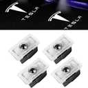 Car Door Lights for Model S/3/X/Y Logo Projector 4 Pack Tesla Puddle Lights LED Welcome Lights Ghost Shadow for Model 3/S/Y/X Accessories (Clear)