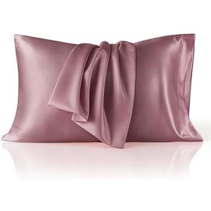 Bedsure King Size Satin Pillowcase Set of 2 - Nostalgia Rose Silky Pillow Cases for Hair and Skin with Envelope Closure, Similar to Silk Pillow Cases, Gifts for Women Men, 20x36 Inches, 2pcs