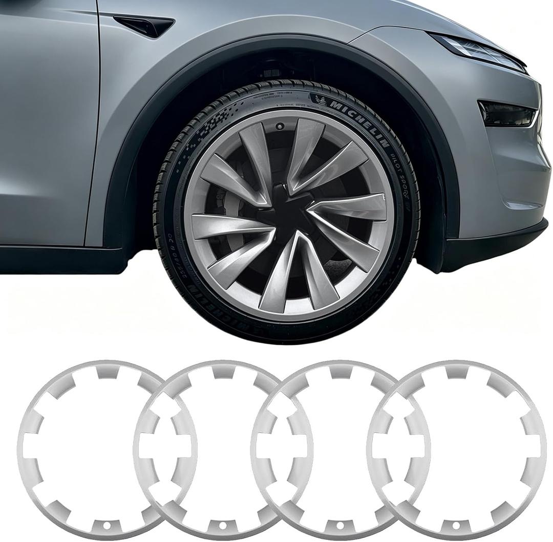 Rim Protector for Model Y Juniper 2025 2026 20” Helix Wheel, ABS+PC Wheel Rim Guard with Scratch & Scuff Protection, Prevents Curb Rash & Scratches, Clip-on Hub Protector Rings