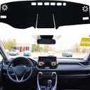 SENSHINE for Toyota RAV4 Accessories 2019 2020 2021 2022 2023 2024 2025 Dashboard Cover Center Console Cover Dash Mat Carpet Protector Sunshield Cover Custom Fit, Black Trim