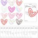 Tinlade 24 Set Valentines Day Bookmarks Jumbo Acrylic Heart Shape Paper Clips with Cards Cute Valentines Favor Heart Paperclips Gifts for Women Book Lovers Office Classroom Exchange Gift Supplies