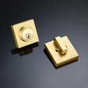 Single Cylinder Deadbolt Lock - Gold Satin Brass Square for Front Door with 3 Keys Modern Heavy Duty High Security Lock (Deadbolt, Satin Brass)