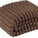 Bedsure GentleSoft Brown Fleece Blanket for Couch - Cozy Soft Blankets for Women, Cute Small Throws for Girls, 50x70 Inches