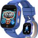 4G Kid Phone Watch with SIM Card, Kids Smart Watch for Boys Girls | with GPS Tracker Call SOS Video Call IP68 Waterproof Camera , Smartwatch for Ages 4-12 Children Birthday Gift, Blue