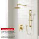 Gabrylly Shower System, High Pressure 12" Rain Shower Head with Handheld Shower, Wall Mounted Slide Bar Shower Faucet Set Complete, Shower Combo Set with Shower Valve,Brushed Gold