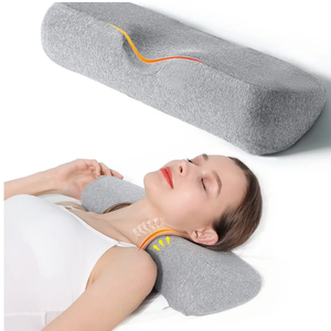 Cervical Neck Pillows for Pain Relief Sleeping, Memory Foam Neck Bolster Pillow for Stiff Pain Relief, Neck Support Pillow Neck Roll Pillow for Bed Pillow (Light Grey)