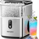 EUHOMY Nugget Ice Maker Countertop, Ready in 7 Mins, 34Lbs/24H Pebble Ice Maker Machine, Self-Cleaning Countertop Sonic Ice Makers with Ice Scoop&Basket, Pellet Ice Maker for Home, Stainless Steel