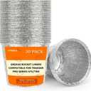 30 Pack BAC407 Grease Bucket Liner Compatible for Traeger Pro Series 575/780, 22/34 Series, Ironwood 650/885 Grills, Grill Accessories Drip Tray Liner