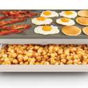 bella 10" x 20" Electric Griddle with Warming Tray, EverGood Ceramic Nonstick Coating & Removable Temperature Probe, Dishwasher-Safe Drip Tray & Cool Touch Handles, 1500 Watt, Oatmilk