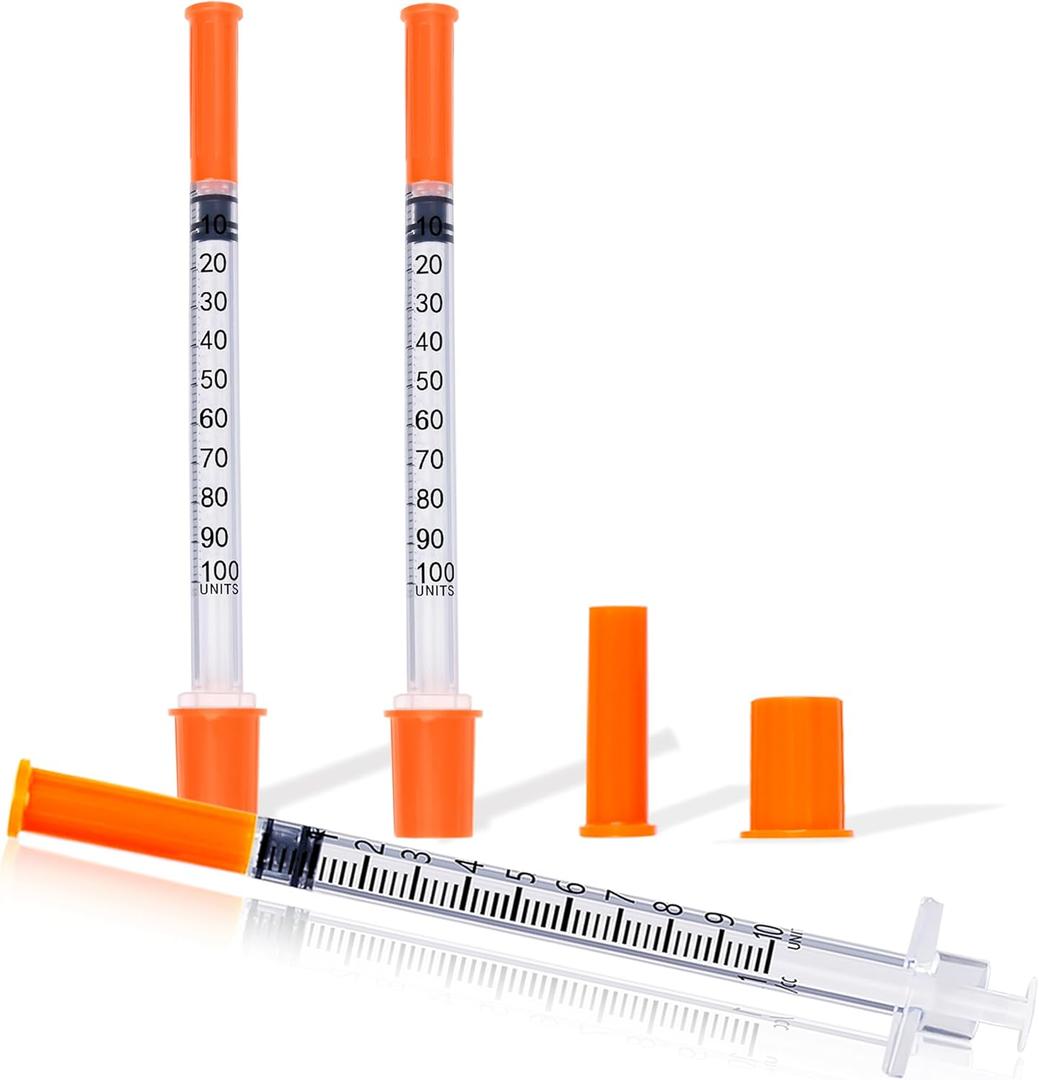 U-100 Syringe 1ml/cc 31G 5/16" Scientific Lab Syringes, Pack of 25, Disposable Individual Package