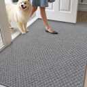 Color&Geometry Large Front Door Mat Indoor Entrance Non Slip Rubber Backed, 36"x56" Indoor Door Mats for Entryway, Dirt Trapper Double Doormat, Washable, Dark Grey (Rolled-up NO Creases) (3' x 4'8" (Rectangular))