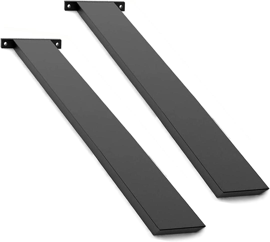 Hidden Island Countertop Support Bracket 2 Pack Black 24 Inch Heavy Duty Granite Countertop Bracket Iron Island Support Brackets for Granite Quartz Wood