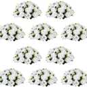 NUPTIO Flower Wedding Centrepieces for Tables - 10 Pcs 13.8in Diameter White Artificial Flowers Rose Ball for Centerpieces Table - Fake Rose Arrangements for Weddings Birthday Party Decorations