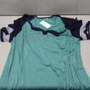 Women Tops Plus Size Short Sleeve Striped T Shirts Oversized Casual Summer Blouses Loose Fit Colorblock Tunics, 22W