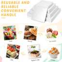 Baderke 12 Pcs White Square Cake Drums, 1/2 Inch Thick Square Cake Board Drum Fully Wrapped Foil for Christmas Baking Desserts Pastries, White Leaf Style, 12"L x 12"W x 0.5"H