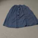 GORLYA Girls A-Line Elastic High Waist Pleated Swing Maxi Skirt with Pockets for 4-14T (Blue)