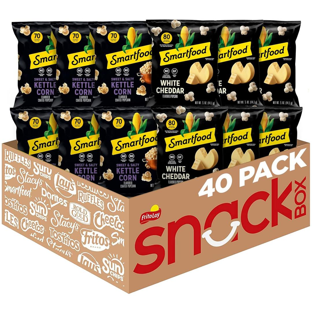 Smartfood Popcorn, Variety Pack, 0.5 Ounce (Pack of 40) (EXP 08/11/26)