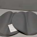 Myir JUN Round Placemats Set of 6 Faux Leather Place Mats and Coasters 15 inch Round Table Mats Dual Sided Non-Slip Stain Resistant Placemats (Gray & Wheat, Set of 6)