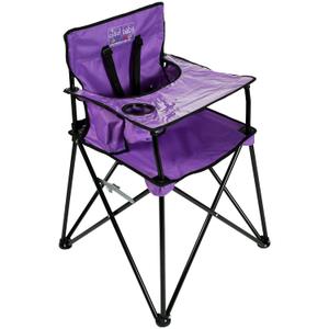 ciao! Baby Portable High Chair, Fold Up Travel Seat with Tray, Designed for Camping and Picnics, Lightweight Design, Ideal for Babies and Toddlers, Purple