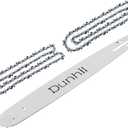 Dunhil 2 Pack 18 Inch 3/8" LP Pitch 050'' Gauge 62 Drive Links Chainsaw Chains and 1 guide bar for Echo CS310 CS-400 CS-355T Replace Oregon 180SDEA041 39272 Guide Bar