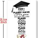 5 x OJsensai Christian Graduation Card Gifts Decoration for Her Him Student | Religious Graduation Congratulations Gifts for Son Daughter, Bible Verse Graduation Card Jeremiah 29:11Cellophane Envelope