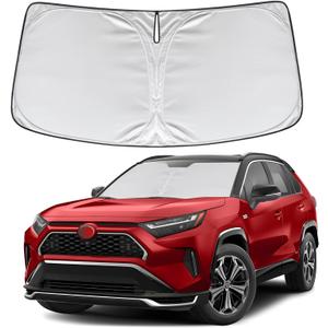 KAYZT Windshield Sun Shade for Toyota RAV4 2019-2025 RAV-4 Foldable Sunshade SUV Front Window Custom Fit Accessories