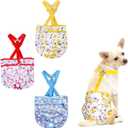 3 Pack Washable Dog Diapers Female with Suspenders Diaper for Dogs Reusable Dog Diapers Dog Period Panties for Doggie in Cycle (Small)