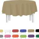 Party Dimensions Gold Disposable Plastic Tablecloth for Round Tables (12 Pack) 84 inches Table Cloths for Parties, Events & Weddings, Indoors & Outdoors, Plastic Table Cover