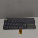 Logitech K400 Plus Wireless Touch TV Keyboard with Easy Media Control and Built-in Touchpad, HTPC Keyboard for PC-Connected TV, Windows, Android, ChromeOS, Laptop, Tablet - Black