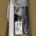 FRIDEKO HOME Floor Lamp, Color Changing Ambient Lighting for Living Room & Gaming Decor, Smart Standing Lamp with App & Remote Control, Tall Corner Lamp for Bedroom, 9W 800LM, Foot Switch, White Shade (White 1_Pack)