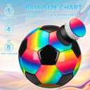 Retisee 2 Pcs Rainbow Soccer Ball with Pump Official Size Indoor Outdoor Soft Inflatable Soccer Sport Gift for Adult for Practice Game Back to School