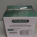 FOCUSLINE 100 Count Clear Plastic Plates 9 Inch, Disposable Heavy Duty Dinner Plates- Premium Hard Plastic Plate Fancy Disposable Clear Plates for Weddings, Parties and Events